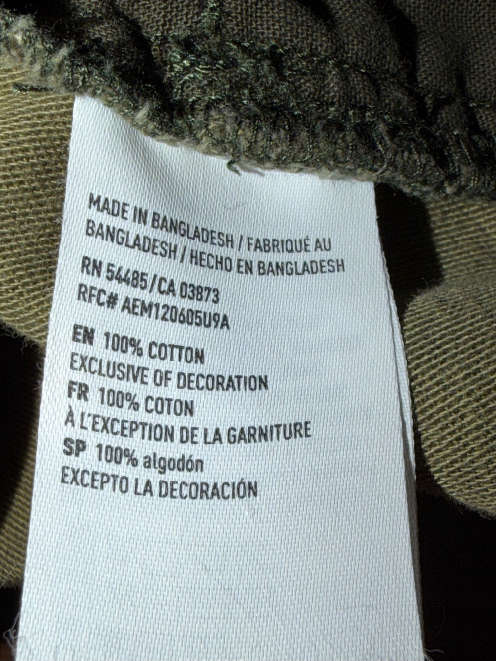 American Eagle Outfitters Olive Green Camo Field Jacket Nah to Love XL - Picture 7 of 11